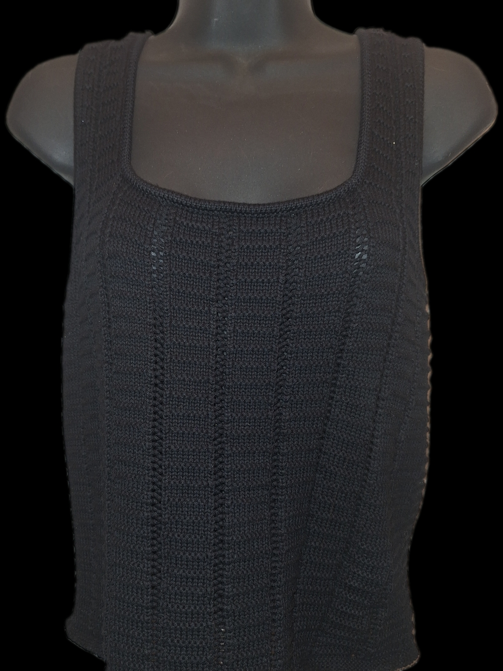 Black Knit Tank Top - Women